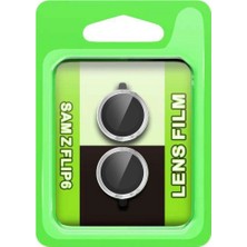 Elitse Samsung Galaxy Z Flip 6 Raze Metal Kamera Lens - Gümüş