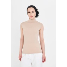 Hürrem Bone Bej Body Balıkçı Yaka Viskon Sıfır Kollu 1027_12