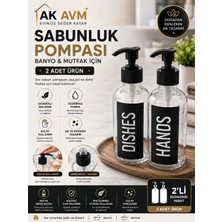 Ak Avm 2'li Sabun Pompası Banyo Mutfak Sıvı Sabun Deterjan Şampuan Dispenser Pompa Başlığı Siyah