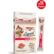 BonaCibo Kuzu Etli Atıştırmalık Sıvı Ödül (6 x 15 Gr) x 11 Paket