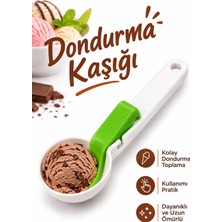 Dünya Sünger 1 Adet Pratik Dondurma Kaşığı – Sıkma Mekanizmalı Dondurma Topu ve Servis Kaşığı – Renkli