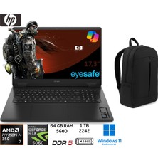 Hp omen 17-DB1015NT Ryzen Ai 7-350 64GB 1tb RTX5060 8gb 17.3 144hz W11 Pro C2EZ5EA Duddi Çanta