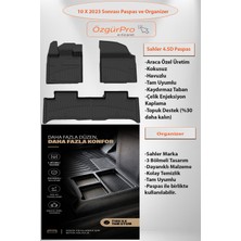 Sahler Tog T10X 2023+ Uyumlu 4.5d Pro Premium Havuzlu Oto Paspas ve Organizer