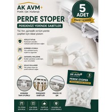 Ak Avm Perde Stoper Korniş Kilidi Korniş Rayı Sabitleyici Perde Durdurucu Plastik 5 Adet