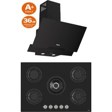 Ferre Mega Plus Serisi 2'li Cam Ankastre Set Ocak / Davlumbaz ( RS035-D063SA )