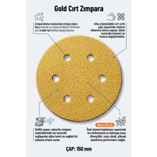 150 mm 60 Kum Gold Cırtlı Disk Zımpara 6 Delikli 5 Adet - Vakumlu Eksantrik Zımpara Kağıdı