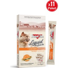 BonaCibo Tavuklu Atıştırmalık Sıvı Ödül (6 x 15 Gr) X11 Paket