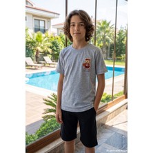Remsa Genç Erkek Çocuk Kısa Kol Şortlu Pijama Takımı 4349 GRI01