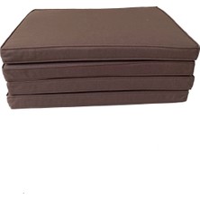 Beyzima Koton Antrasit Fitilli 54X45 cm Ölçüsünde 4 Parça Sandalye Koltuk Minder Seti