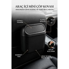 Araç Içi Kapaklı Mini Çöp Kovası – Klipsli Koltuk Arkası ve Kapı Içi Oto Organizer Düzenleyici