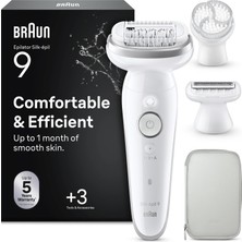Braun Silk·épil 9 Epilatör, Islak ve Kuru, Kalıcı Pürüzsüz Cilt, 9-061