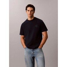 Calvin Klein Jeans Lacivert Erkek T-Shirt LV04RG220GCEF Ss 30S Jersey Easy M