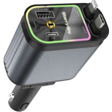 Epilons 4’ü 1 Arada Çift USB Bağlantı Çakmaklık, Type-C Hızlı Şarjlı 66W,GERI Çekilebilir Araç Telefon Şarj Cihazı