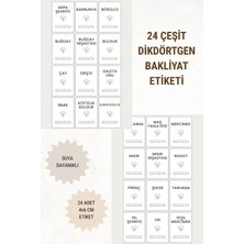 24 Adet Suya Dayanıklı Bakliyat ve Erzak Kavanoz Etiketi - Sticker
