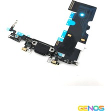 Genos Iphone 8 Uyumlu Şarj Soketi Mikrofon Filmi Flex Siyah
