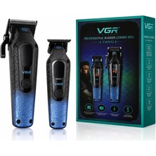 Vgr V-879 S2 Profesyonel Tıraş Makinesi Saç Kesme ve Sakal Düzeltme Seti, Seramik Titanyum Bıçaklar, 7500 Rpm Motor, LED Ekran, USB ile Şarj Edilebilir