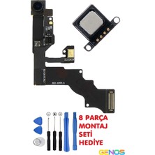 Genos Iphone 6 Plus Uyumlu  Ön Kamera Sensör Filmi Flexi + Iç Kulaklık Ahize Üst Hoparlör + Montaj Set