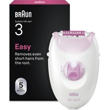 Braun Silk·épil 3 Kablolu Epilatör, Kalıcı Pürüzsüz Cilt, 3-000