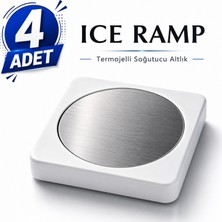 Mottopi Ehlikeyf, Ice Ramp Bardak Soğutucu Altlık – Termojelli, Paslanmaz Çelik Yüzeyli, Donarak Soğutan-Beyaz/4 Adet