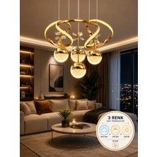 Luna Lighting Napoli Model 3 Renk Salon Yatak Yemek Odası Mutfak Krom Kaplama Modern Krom Ledli Avize