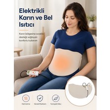 Beylini Omak 220V Elektrikli Giyilebilir Bel ve Karın Isıtıcı Medikal Minder Ev Ofis Bölgesel Isıtma Kemeri Dijital Krem Renk 30X55 cm