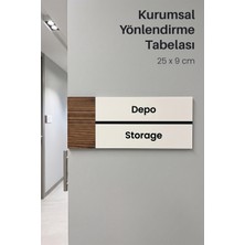 Depo Ofis Oda Kapı Isimliği Yönlendirme Tabelası Levhası 25X9CM