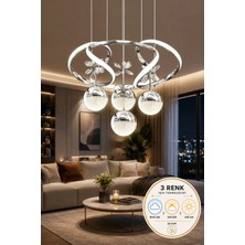 Luna Lighting Napoli Model 3 Renk Salon Yatak Yemek Odası Mutfak Krom Kaplama Modern Krom Ledli Avize