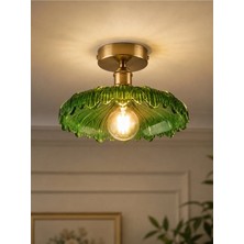 Luna Lighting Roma Model Yeşil Cam Klasik Salon Balkon Mutfak Oturma Odası Plafonyer Tekli Avize