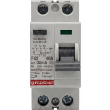 Tech Butiq 1 Adet Federal 2X40 A 30MA 6ka Kaçak Akım Rolesi Fk2 9FA-H1062-0040