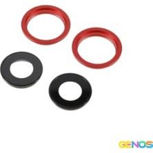Genos iPhone 13 Uyumlu Ful Set Kamera Camı (Kırmızı) (SN807557)