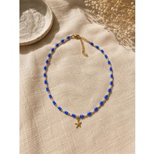 Sun Jewellery Mavi Boncuklu Deniz Yıldızı Çelik Kolye