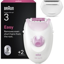 Braun Silk·épil 3 Kablolu Epilatör, Kalıcı Pürüzsüz Cilt, 3-031