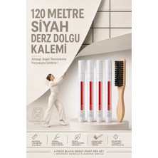 Transformacion Siyah Derz Dolgu ve Rötuş Kalemi Seti 4 Adet 120M Ahşap Saplı Temizleme Fırçalı Fayans Duvar Boyası 718599