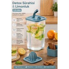 Porsima 06-1109 Sızdırmaz Kapaklı Matara Detoks Sürahi - Limonluk Şerbetlik Şeffaf 1,5 L