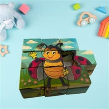 Çılgıntrend Ahşap 9 Parçalı Küp Puzzle 6 Farklı Desen Eşleştirme