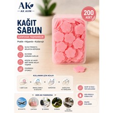 Ak Avm 1 Kutu Mini Kağıt Sabun 100 Adet, Taşınabilir Çanta Boy Suda Eriyen Kağıt Sabun