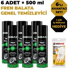 Sibax SB1000 Fren Balata ve Genel Temizleyici Sprey 500 ml × 6 Adet – 1 Çift Iş Eldiveni Hediyeli