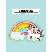 Renas Store Sketchbook: A Cute Unicorn Kawaii Large SKETCHBOOK/NOTEBOOK:120+ Pages Of 8.5"X11" With Blank Paper For Girls To Drawing, Doodling, Journal ,sketching (Spanish Edition)