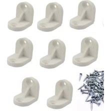 Renas Store Plastik Köşebent, L Şekilli, Beyaz, Mobilya ve Duvar Montajı Için, 2 x 2 Cm, 4 mm Kalınlık, 8 Adet, Raf ve Dolap Sabitleme,