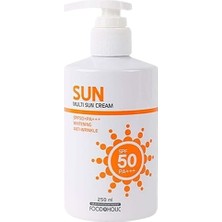 Renas Store Multi-Sun Uva Uvb SPF50+ Pa+++ Güneş Kremi, Hassas Ciltler Için Uygundur, Beyazlık&yapışkan ve Yağlı His Bırakmaz, Yaşlanma ve Akne Karşıtıdır, Kolayca Emilir, Hibrit Filtreli, 250 ml