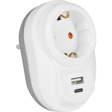 Renas Store Nilson Tekli Akım Korumalı Priz USB + Type C Hızlı Şarj