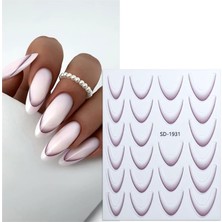 Renas Store Ombre Efekt French Tırnak Sticker Lavanta Moru Nail Art SD-1931