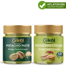 Gourmet Çelebi Antep Fıstık Ezmesi 200 Gr + Antep Fıstık Kreması 200 Gr (2'li Avantaj Paketi)