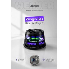 Jopus MagSafe Uyumlu Mıknatıslı Mini Kablosuz Bluetooth Hoparlör Yüksek Sesli Şarjlı Işıklı Taşınabilir Portatif Speaker