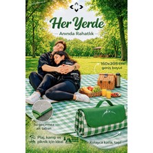 Liground Kendinden Çantalı Katlanabilir Çok Amaçlı Piknik Örtüsü Kamp Matı Su Geçirmez 160X205 Piknik Seti