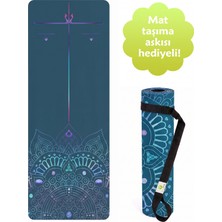 Yogatime Rubber Yoga Mat Colour Line 4mm – Mandala Füme - Hizalama Çizgili Kaymaz Kauçuk Yoga Matı