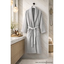 Ely Parker Şalyaka Pamuklu Unisex Bornoz Gri