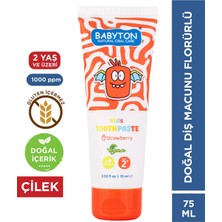 Babyton Doğal Çilek Diş Macunu 2 Yaş ve Üzeri Florürlü 75 ml