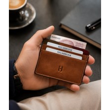 Helmbrook London Elton Erkek Taba Çok Renkli Deri Ince Tasarım Çok Bölmeli  Rfid Korumalı Kartlık