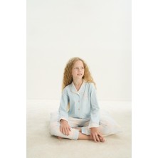 Zeyzey 8753 Kız Çocuk Önden Düğmeli Uzun Kollu Pijama Takım